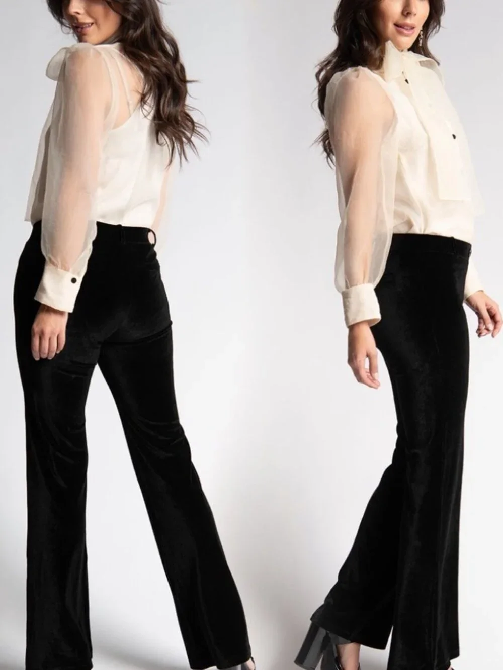 New Betabrand Black Velvet Bootcut Dress Pant Yoga Pants Medium Petite